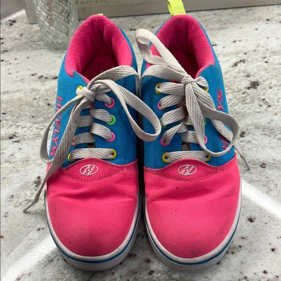 Heelys Pink and Blue Low-Top Sneakers with Wheels - Picture 1 of 8